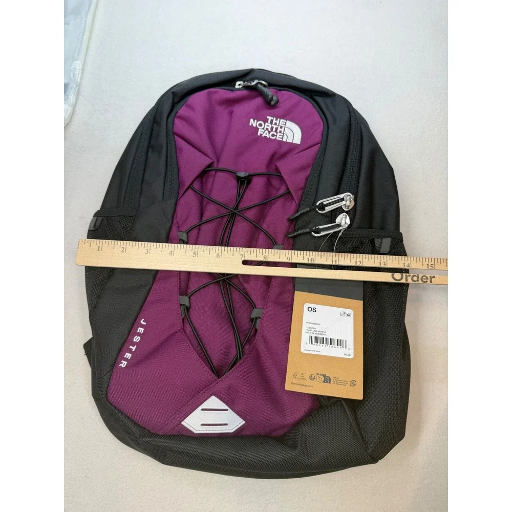The North Face Jester Backpack Purple Black Laptop Sleeve School Travel New NWT